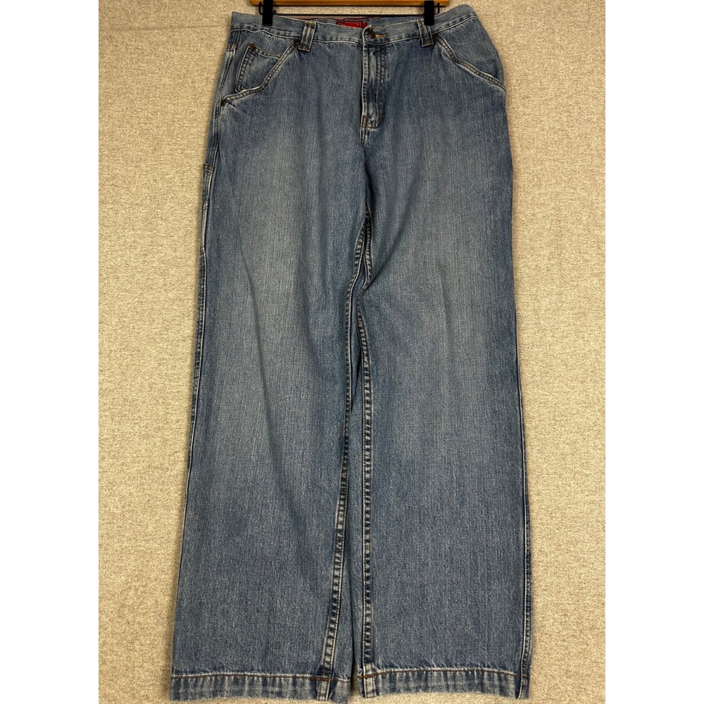 VTG Y2K Chaps Baggy Carpenter Jean 34x32 Blue Utility Workwear Pants Grunge